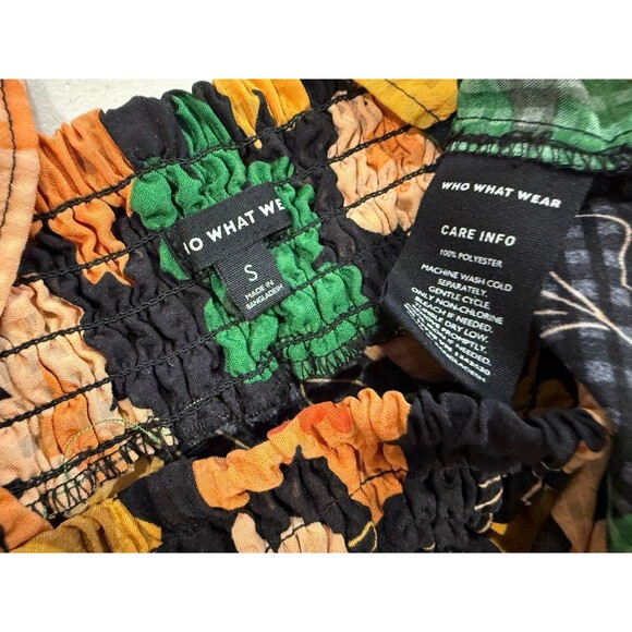 Who What Wear Top Womens Small Sleeveless Floral Stretch Ruffle Coquette Bloom - Picture 3 of 5